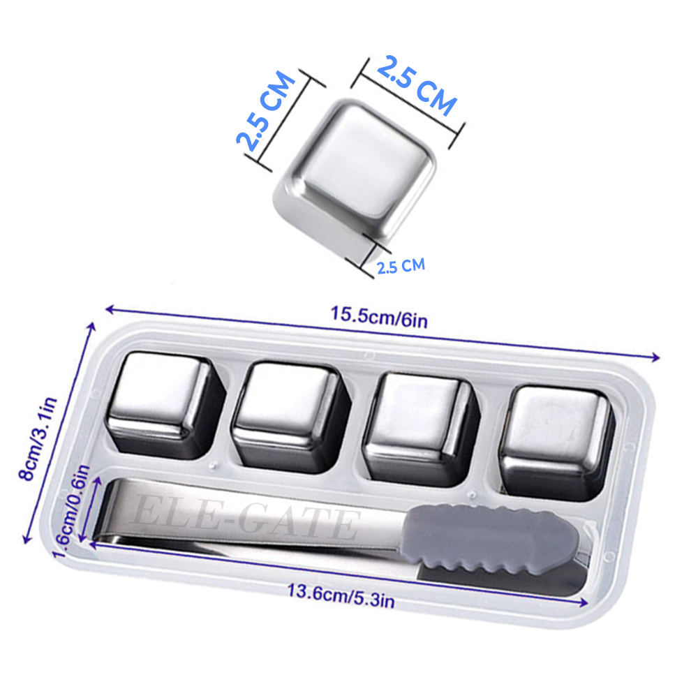 Cubos de acero inoxidable reutilizables para enfriar bebidas - Image 4