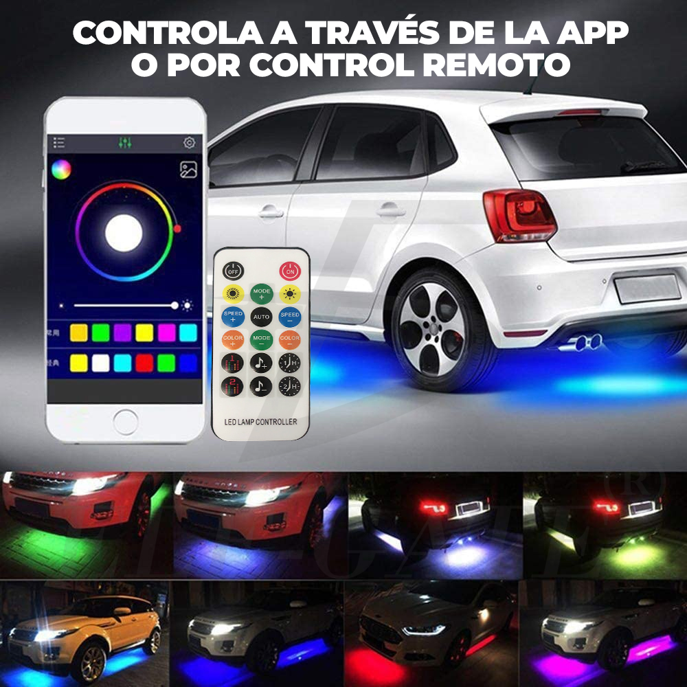 Tiras de luces LED para automóvil con control remoto, para iluminación exterior - Image 2