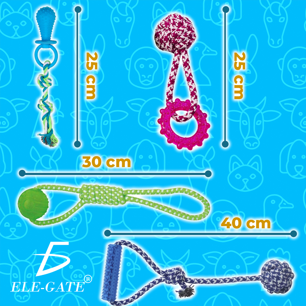 Set de 4 Juguetes de Cuerda con Mordederas de Silicón - Image 4