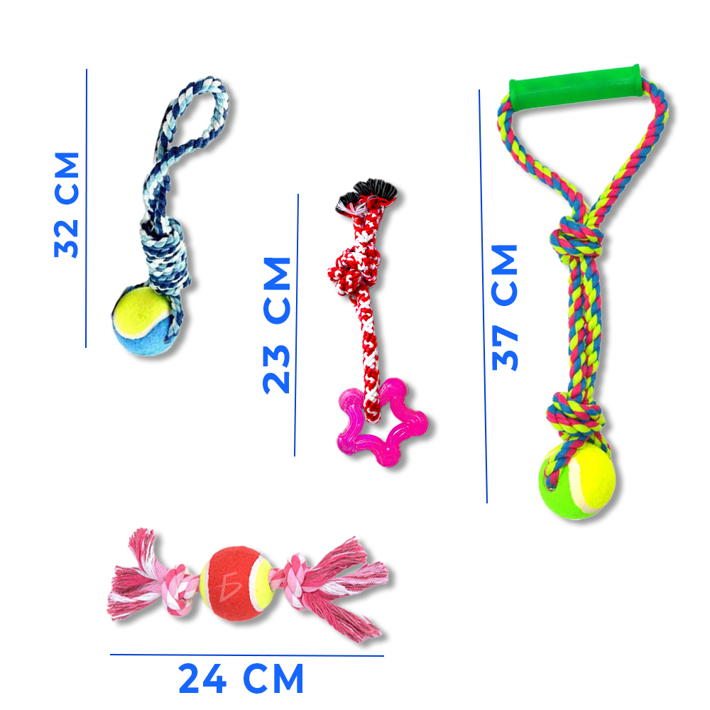 Conjunto de 4 Juguetes Interactivos de Cuerda con Pelota - Image 4