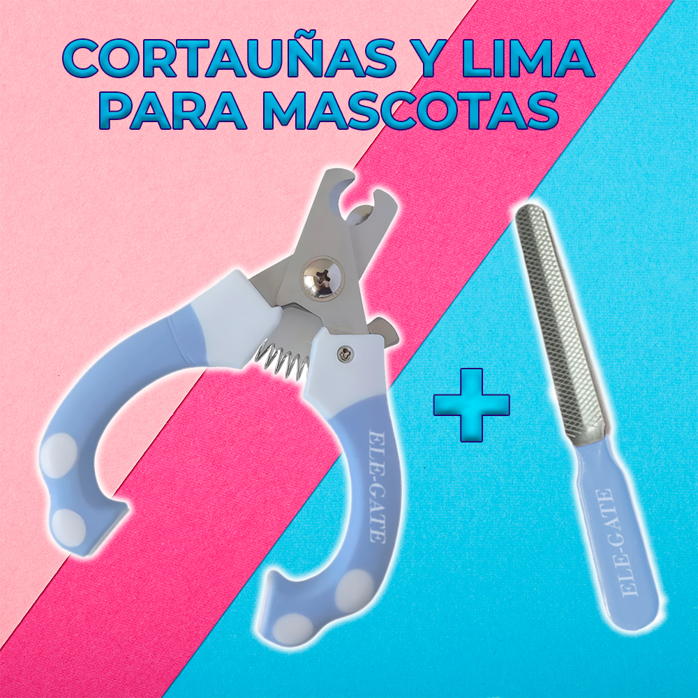 Cortauñas Profesional para Mascotas con Asas Antideslizantes y Lima de Uñas
