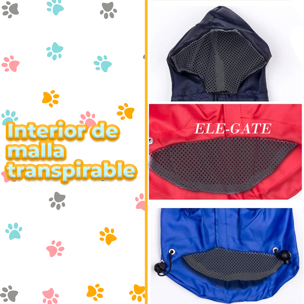 Chaqueta impermeable para perro con cierre y tiras ajustables - Image 3