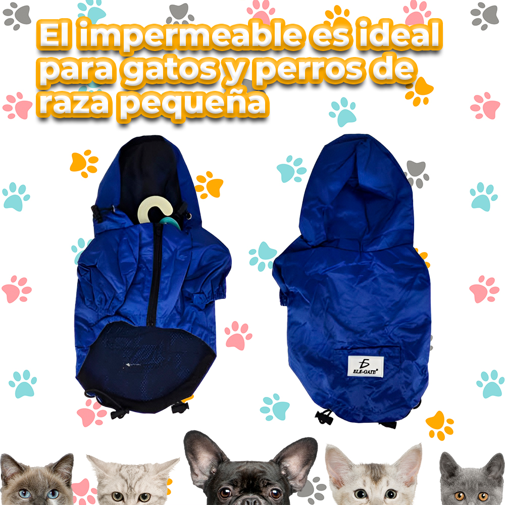 Chaqueta impermeable para perro con cierre y tiras ajustables - Image 4