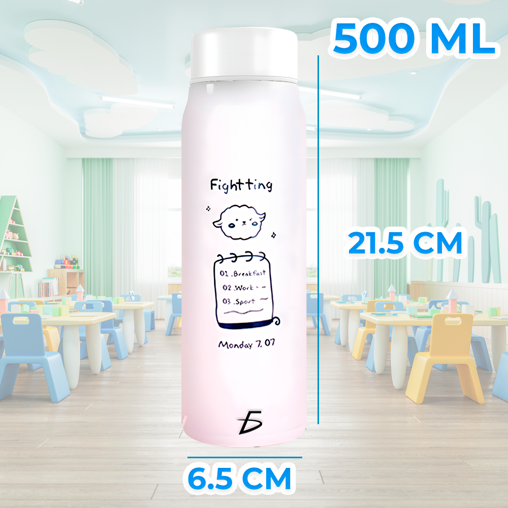 Botella de Agua Kawaii Esmerilada de 500 ml de Acero Inoxidable - Image 4