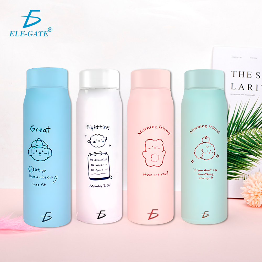 Botella de Agua Kawaii Esmerilada de 500 ml de Acero Inoxidable - Image 2