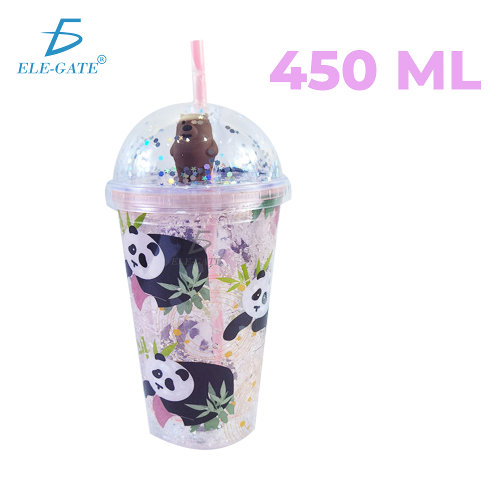 Vaso Con Tapa Popote Reutilizable y Luz LED Aislamiento Térmico 450 ml - Image 2