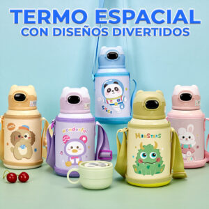 Botella de Agua con Tapa de Popote Térmicas de Acero Inoxidable 22 Onzas