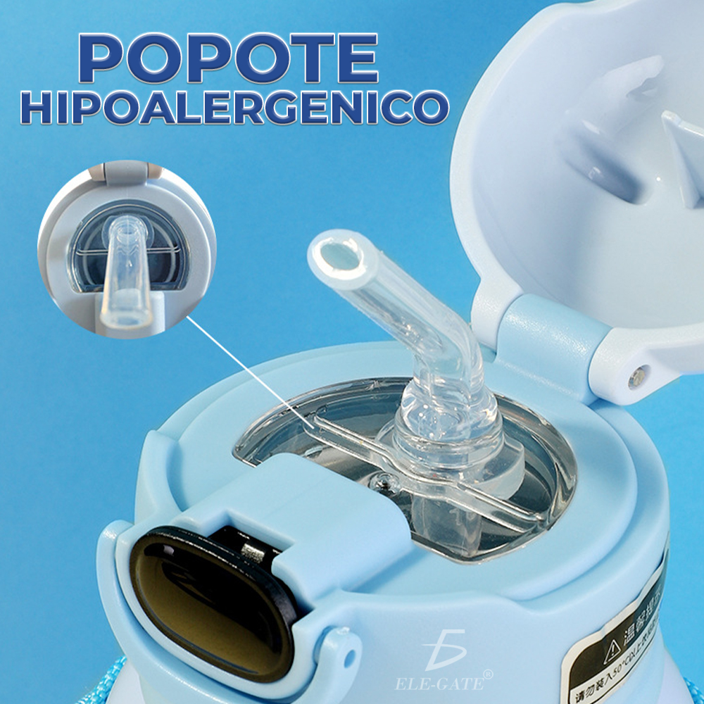 Botella de Agua con Tapa de Popote Térmicas de Acero Inoxidable 22 Onzas - Image 4