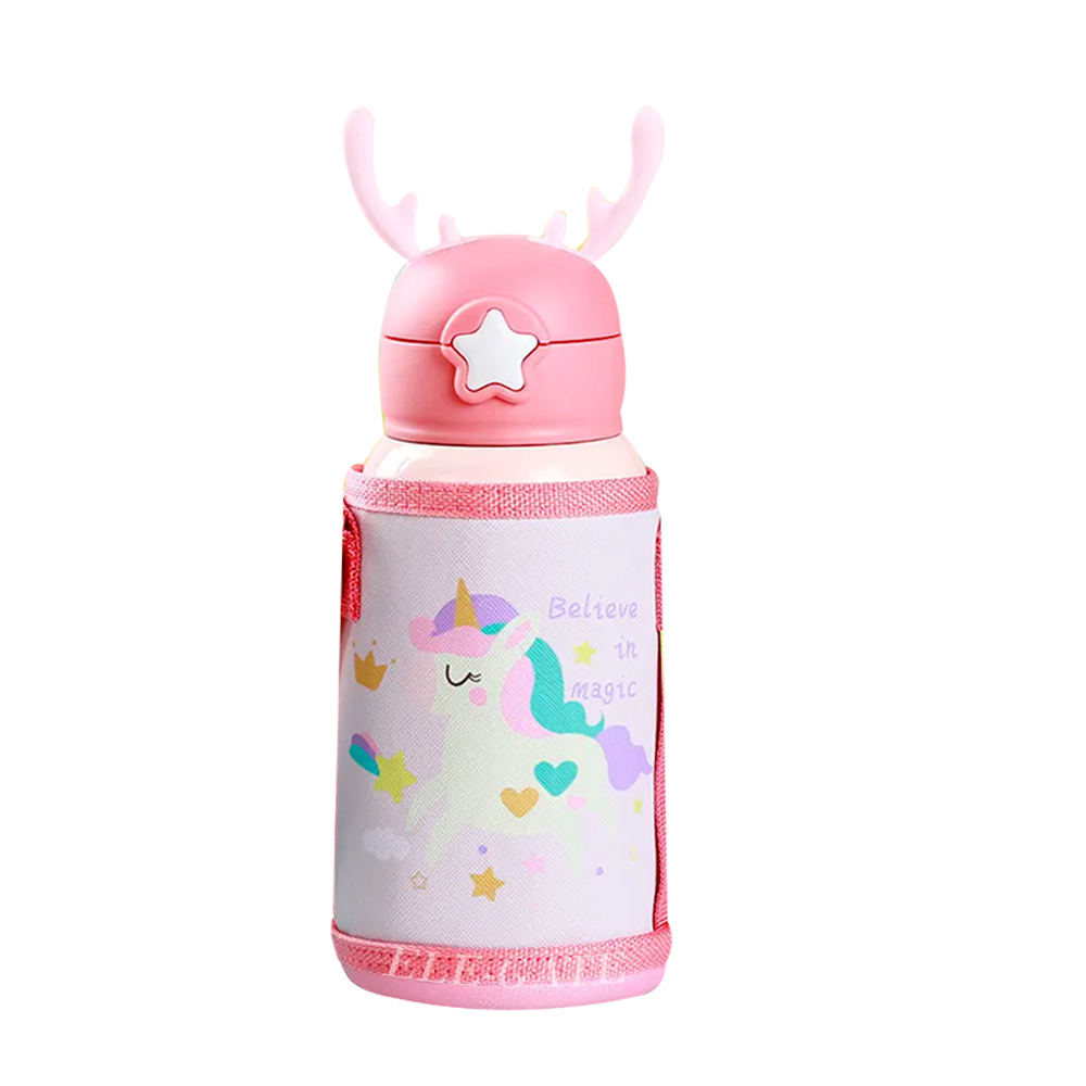 Termo de Acero Inoxidable con Aislamiento de Popote con 2 Tapas Botella de Agua 17 onzas - Image 7