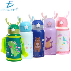 Termo de Acero Inoxidable con Aislamiento de Popote con 2 Tapas Botella de Agua 17 onzas