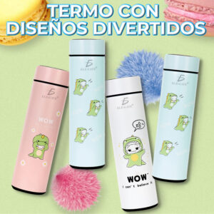 Termo de Acero Inoxidable Aislado al Vacío Diseño de Dinosaurios