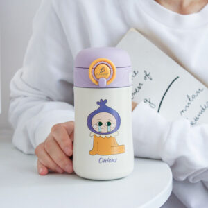 Botella de Agua para Niños con Popote de Acero Inoxidable 500 ml