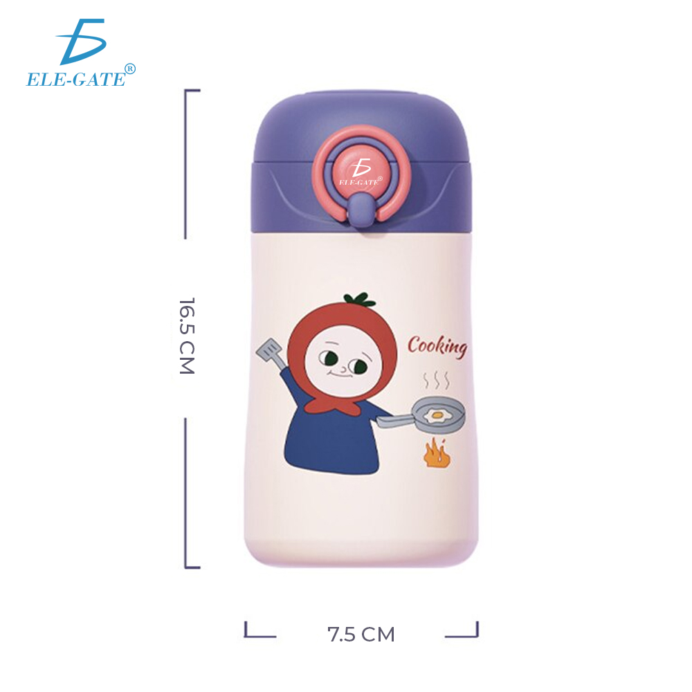 Botella de Agua para Niños con Popote de Acero Inoxidable 500 ml - Image 3