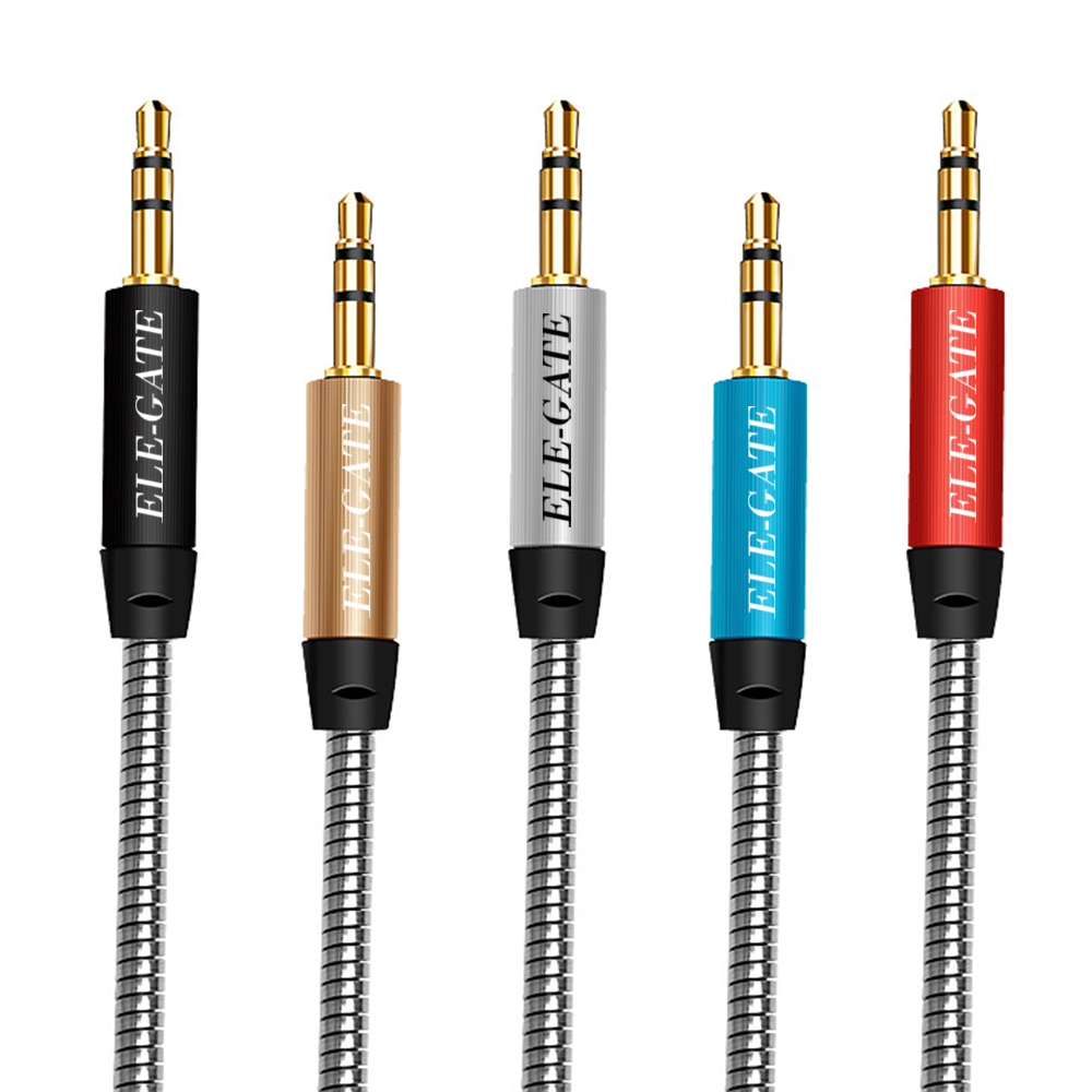 Cable de audio de 3.5 ft macho a macho trenzado AUX - Image 2