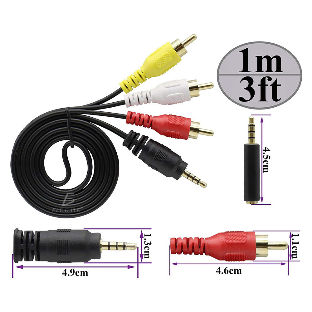 Video Audio Cable TV Macho a 3 RCA Macho - Image 4