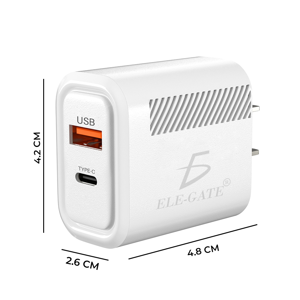 Cargador de Pared USB 2 en 1 para Tipo C y USB de Alta Velocidad Con calidad Quick Charge - Image 3