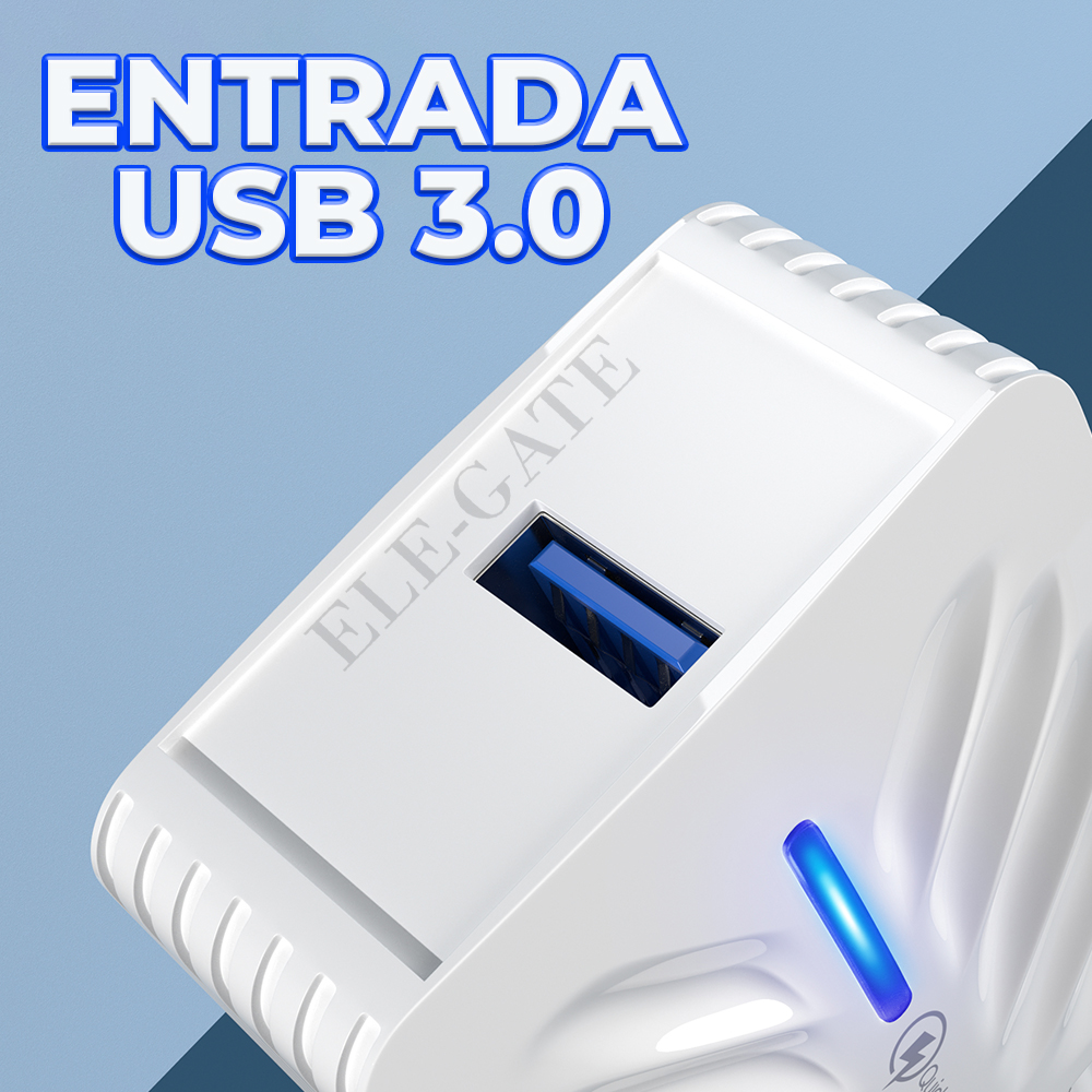 Cargador Quick Charge de Version 3.0 con Conector Tipo V8 - Image 3