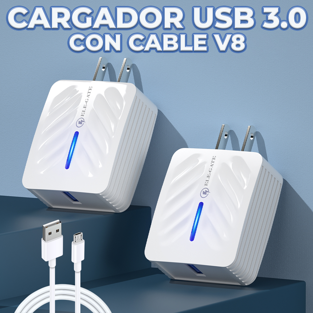 Cargador Quick Charge de Version 3.0 con Conector Tipo V8 - Image 5