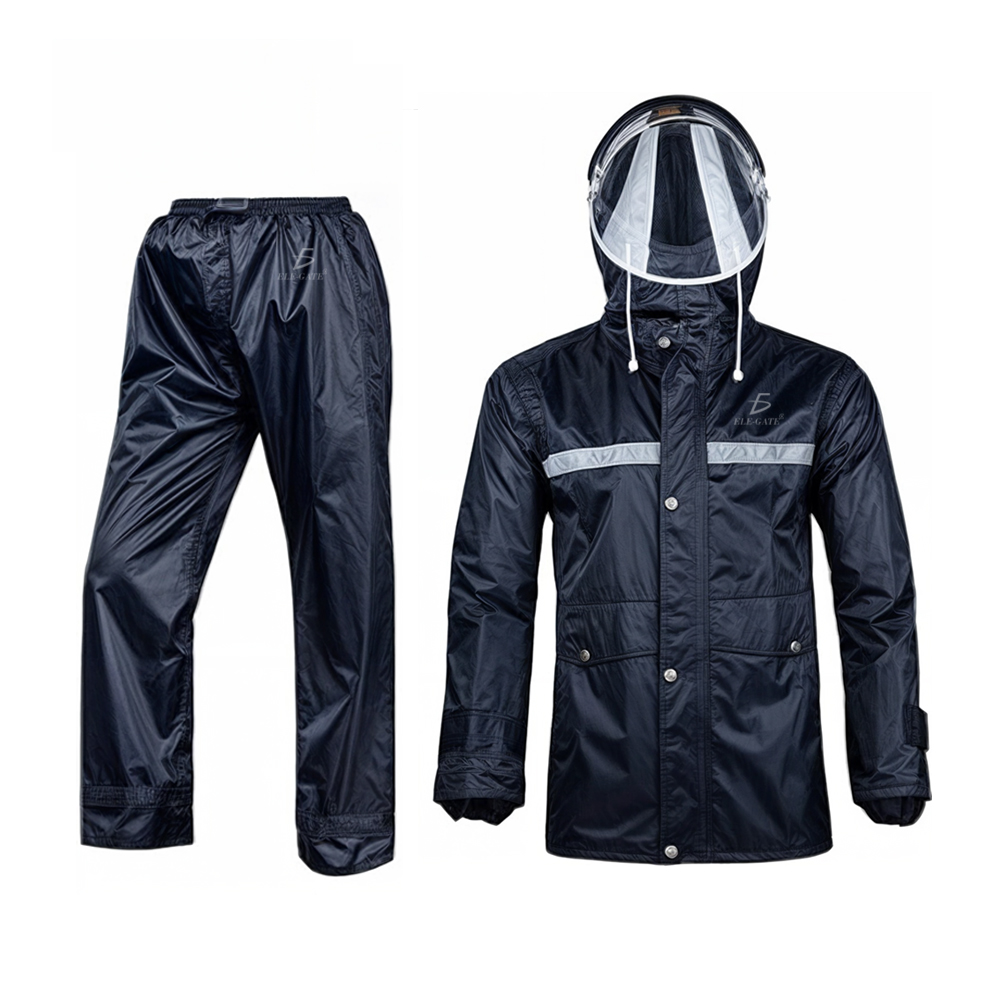 Traje de lluvia para mujer y hombre, de alta visibilidad, con capucha. - Image 2