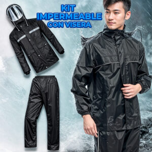 Traje de lluvia para mujer y hombre, de alta visibilidad, con capucha.