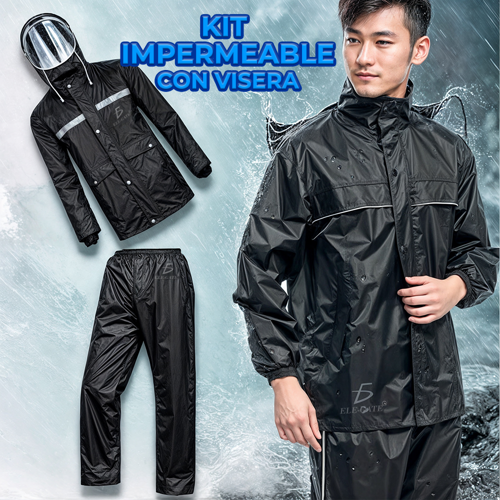 Traje de lluvia para mujer y hombre, de alta visibilidad, con capucha.