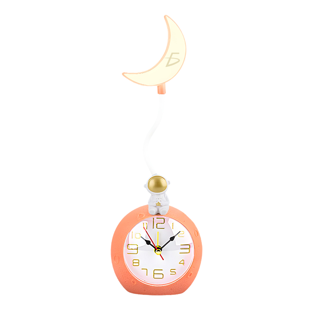 Lámpara de Escritorio LED Recargable con Reloj Despertador - Astronauta Lunar - Image 5