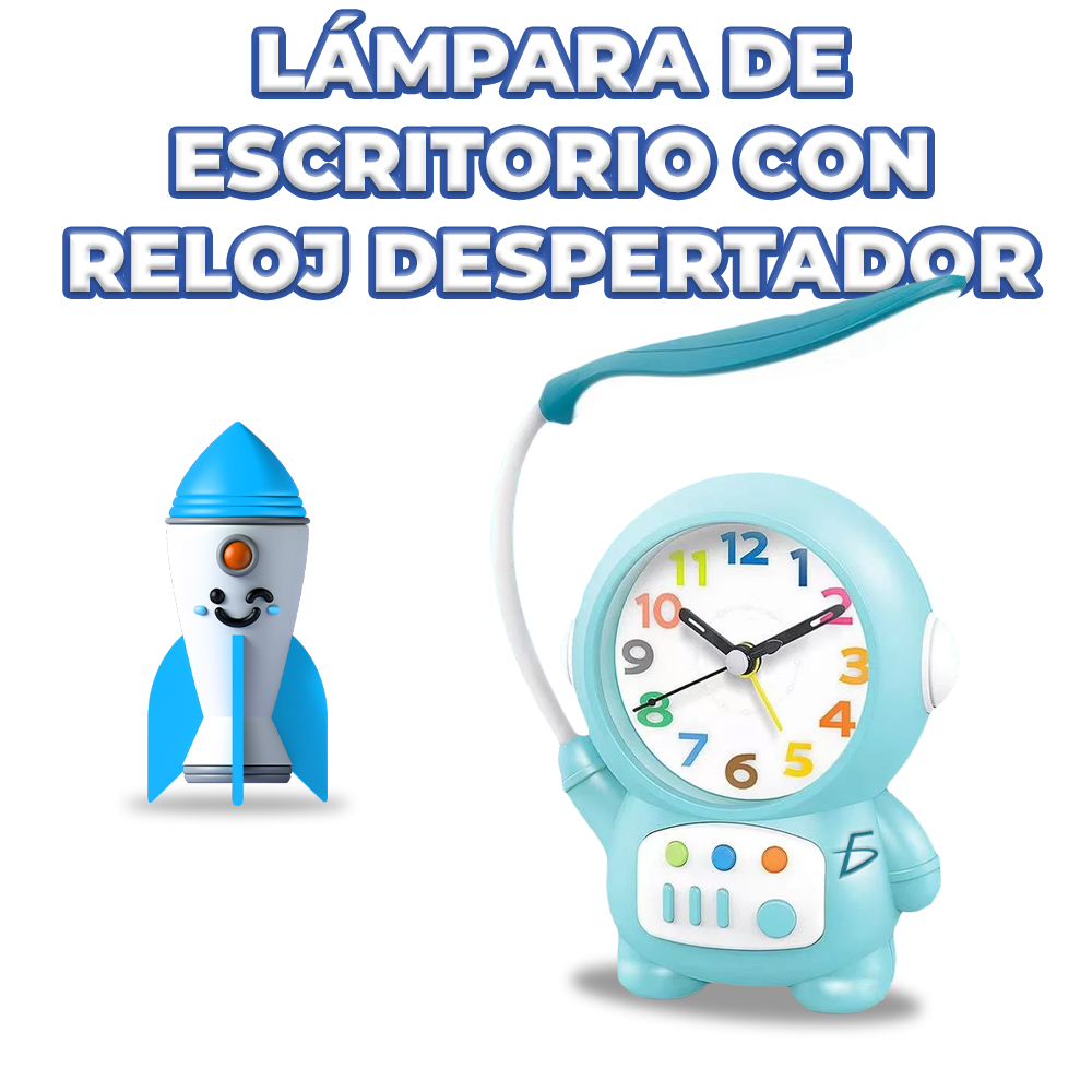 Reloj Despertador Astronauta con Lámpara de Escritorio 2 en 1