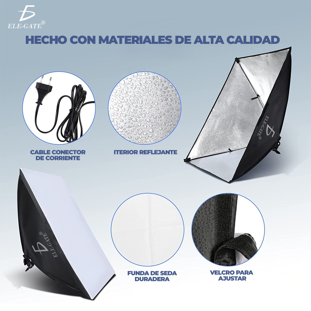 Kit de Iluminación Softbox Profesional para Fotografía de Estudio para Retratos, Producto de Fotografía de Moda. - Image 7