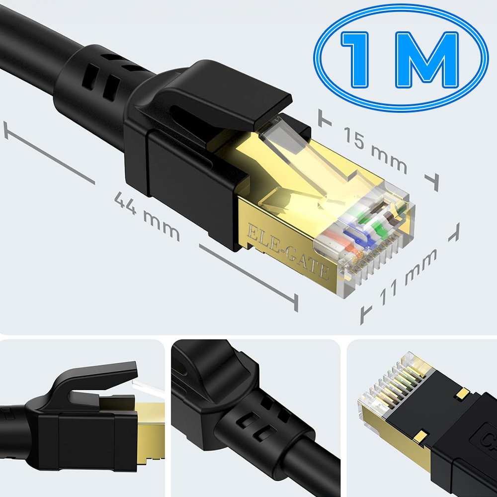 Cable para Red Cat7 Vention RJ45 Ethernet UTP Negro 1m - Image 4