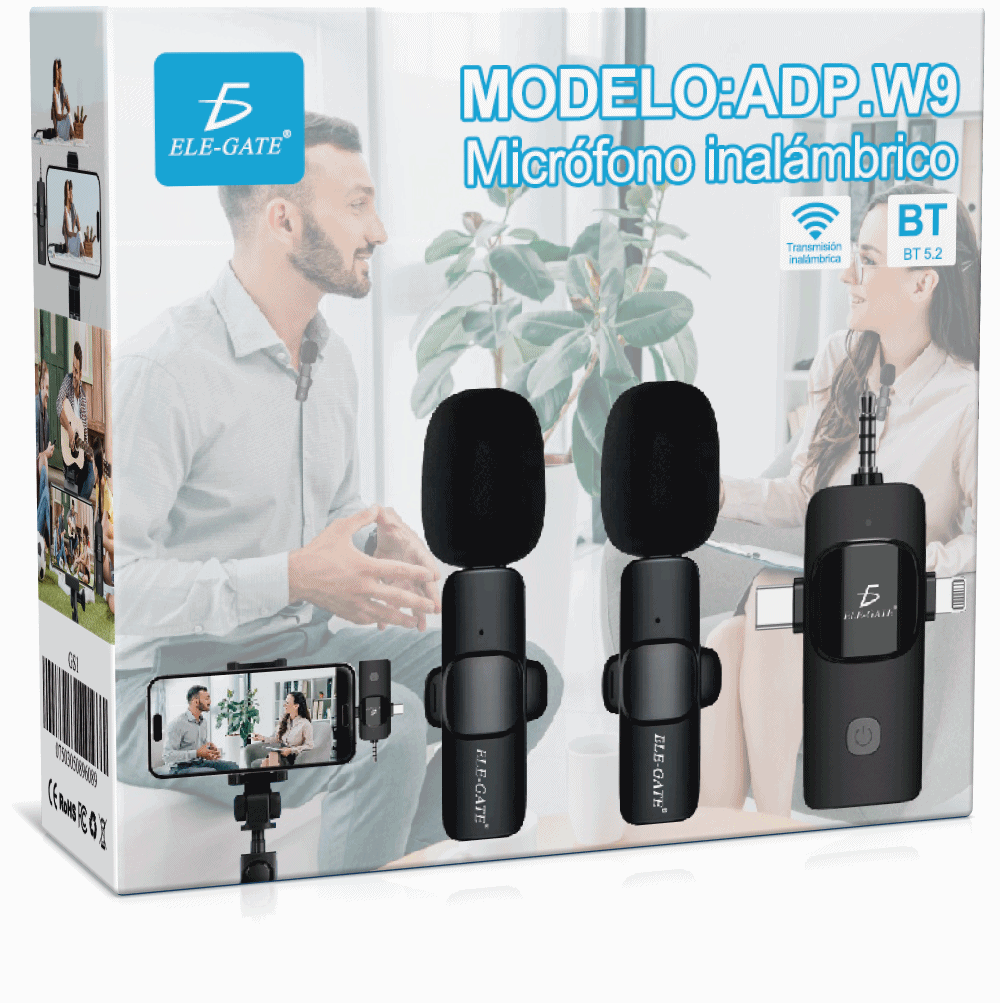 Micrófono Inalámbrico Lavalier 2.4G 3 Entradas 3.5mm, Tipo C y Lighting con Reducción de Ruido - Image 5