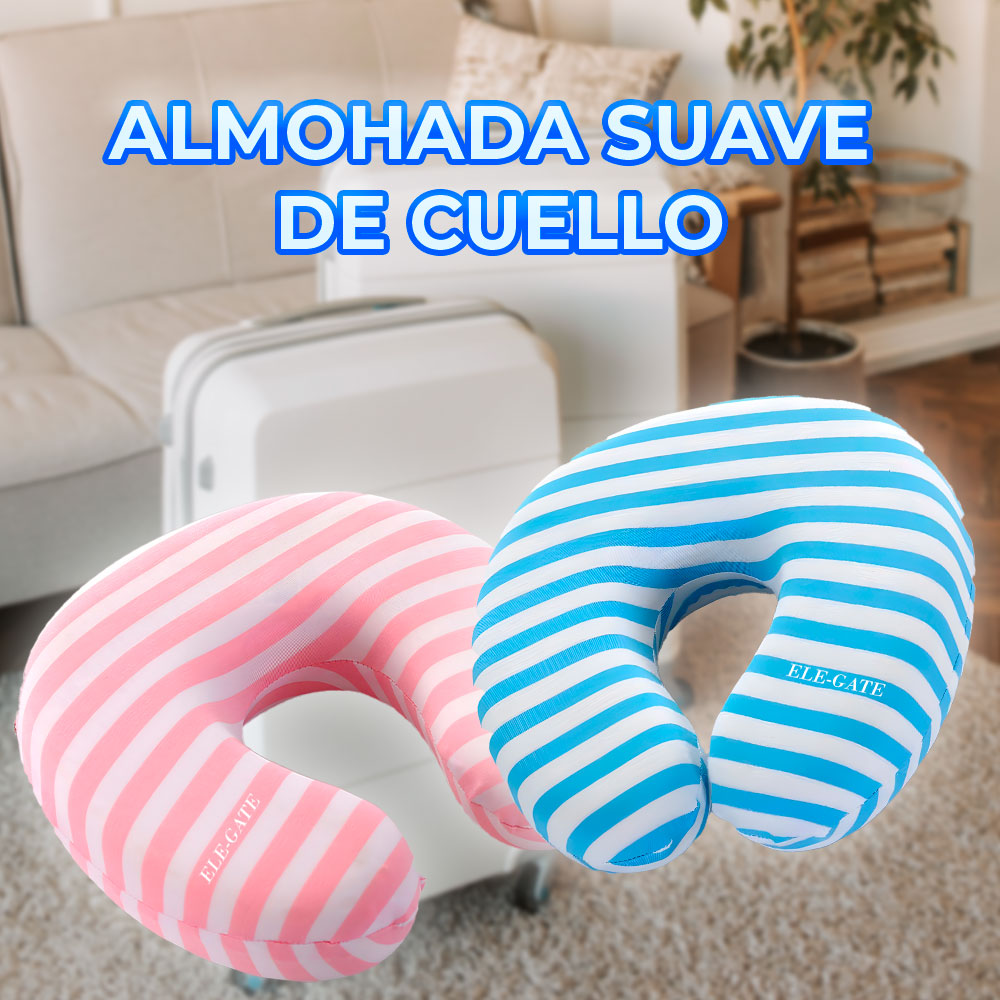 Almohada de Viaje Cuello Cómodo y Soporte de Cabeza para Viajes en Avión, Auto y Bus