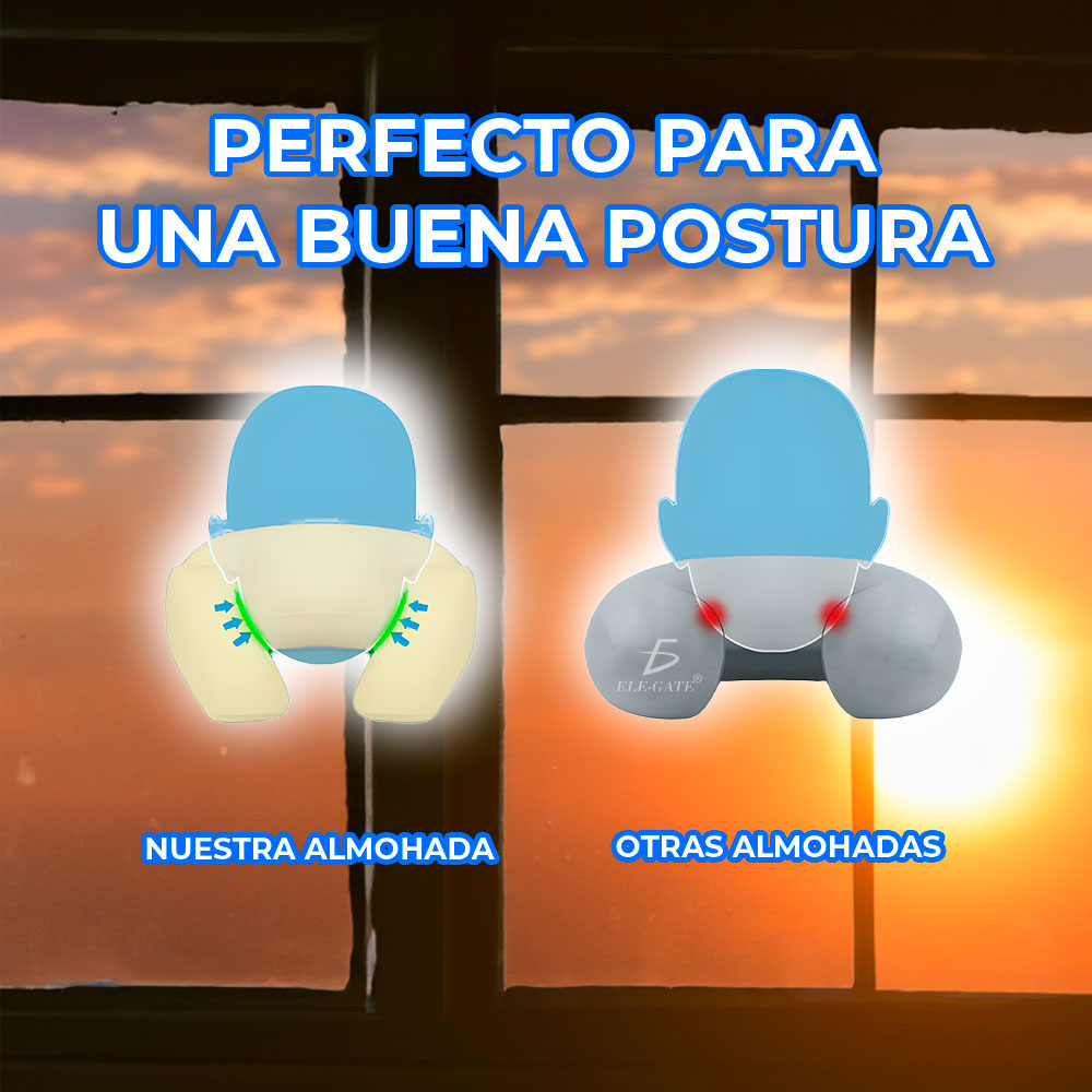 Almohada de Viaje en Espuma de Memoria: Cómoda y Versátil para un Viaje Perfecto" - Image 3