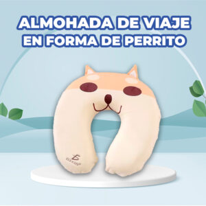 Almohada De Viaje Con Dibujo de Perrito Almohada En Forma De U Para Dormir