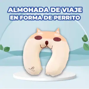 Almohada De Viaje Con Dibujo de Perrito Almohada En Forma De U Para Dormir