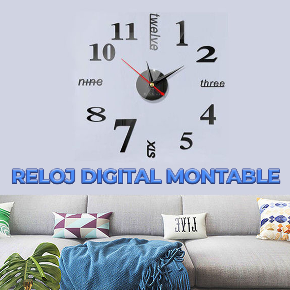 Reloj de Pared Grande en 3D sin Marco Reloj de Pared Moderno y Silencioso - Image 2