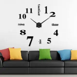 Reloj de Pared Grande en 3D sin Marco Reloj de Pared Moderno y Silencioso