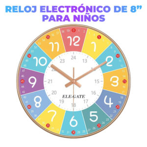 Reloj Analógico Silencioso de Pared Colorido 8``