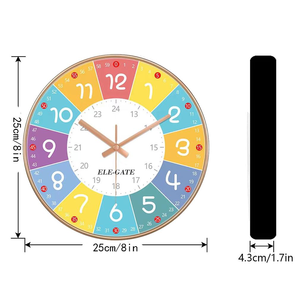 Reloj Analógico Silencioso de Pared Colorido 8`` - Image 4
