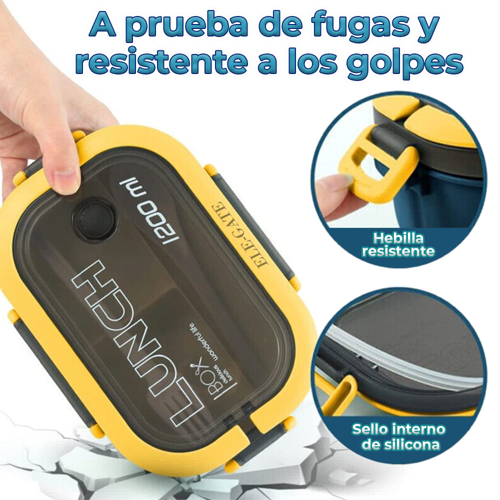 Lunch Box con Dos Capas de Aislamiento con Tenedor y Cuchara - Image 3