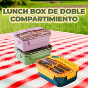Luch Box portátil con contenedores de plástico para almacenamiento de alimentos