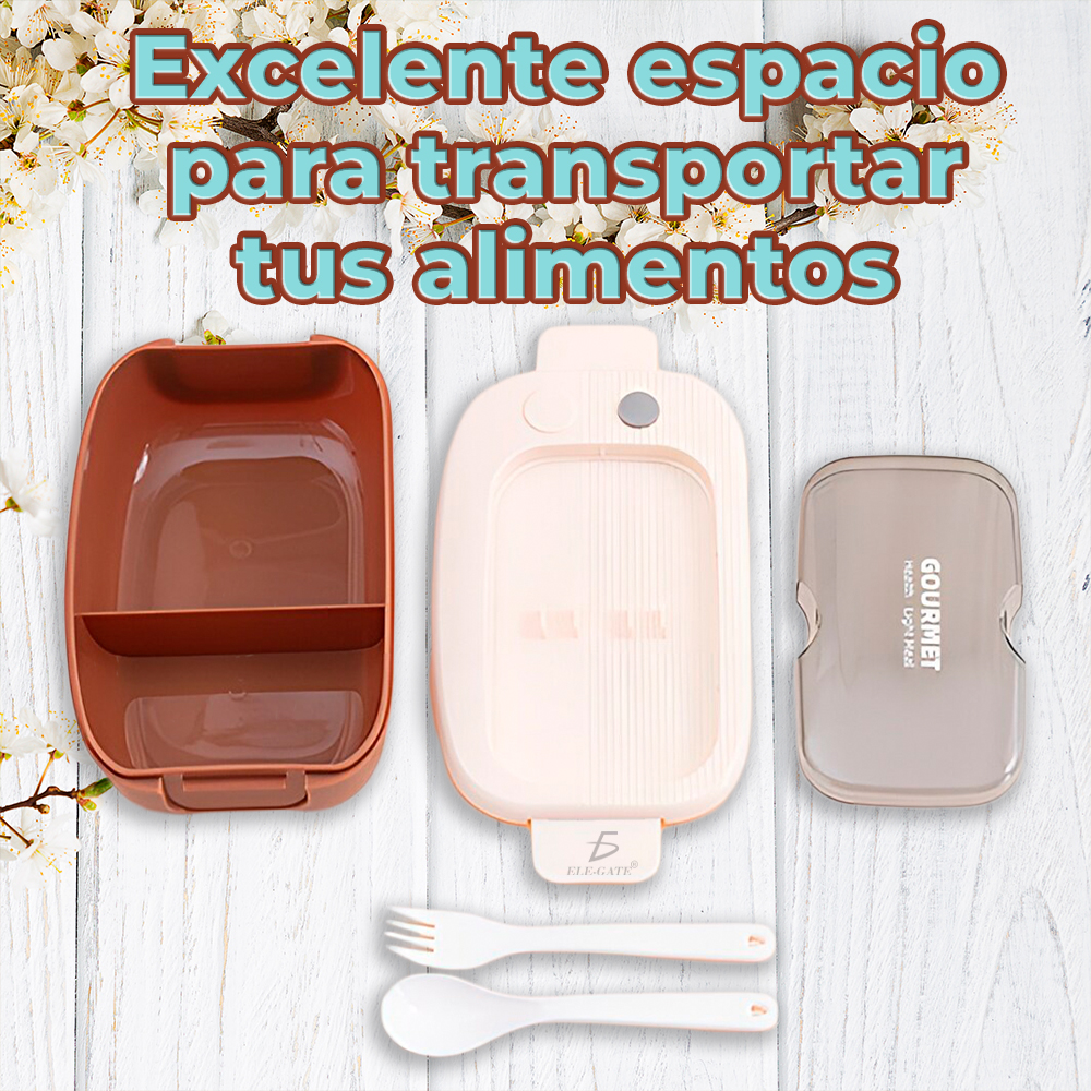 Lunch Box Con Separador Y Cubiertos - Image 3