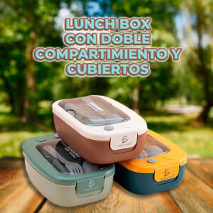Lunch Box Con Separador Y Cubiertos