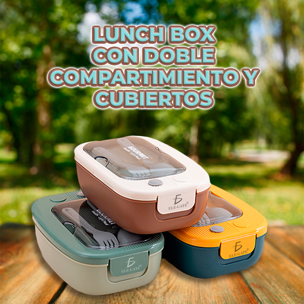 Lunch Box Con Separador Y Cubiertos