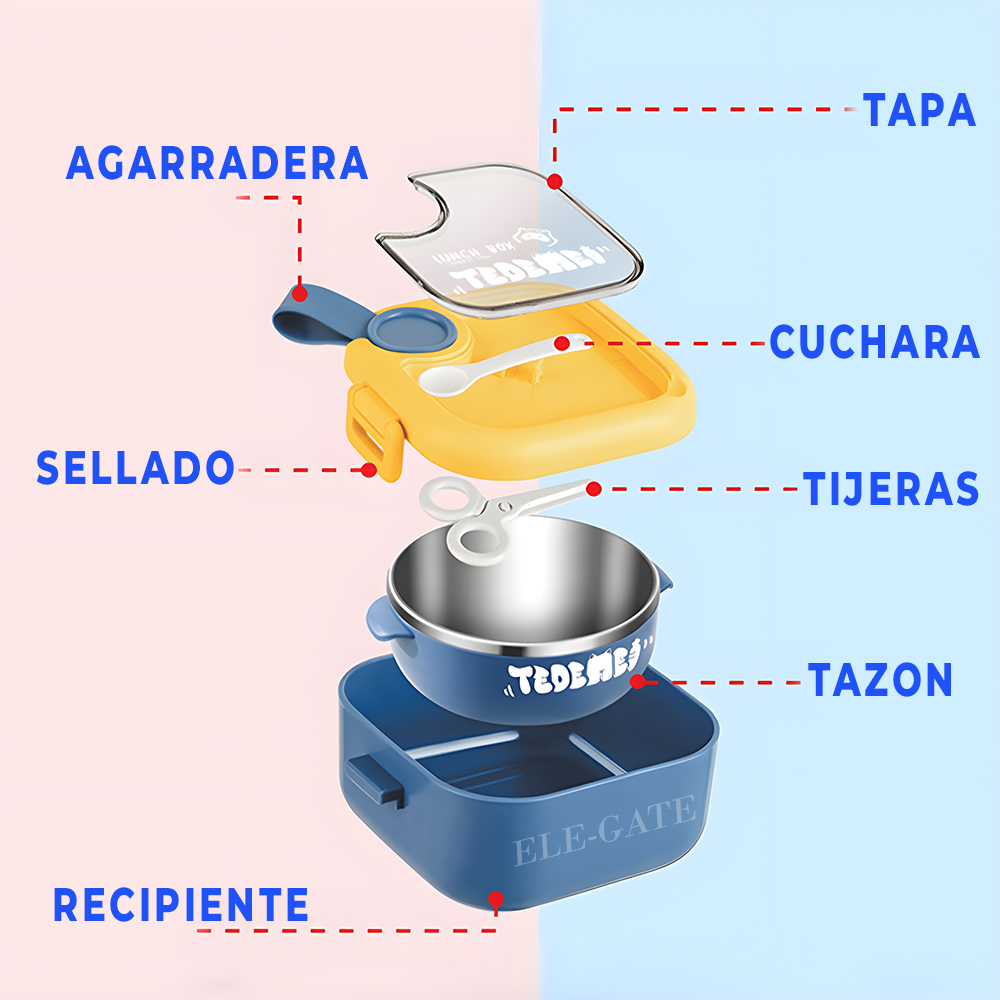 Lonchera Térmica de Acero Inoxidable con tazón complementario para alimentos - Image 3