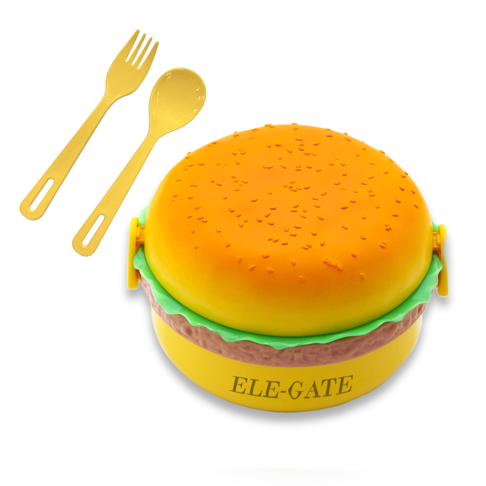 Lonchera En Forma De Hamburguesa Con Cubierto - Image 2