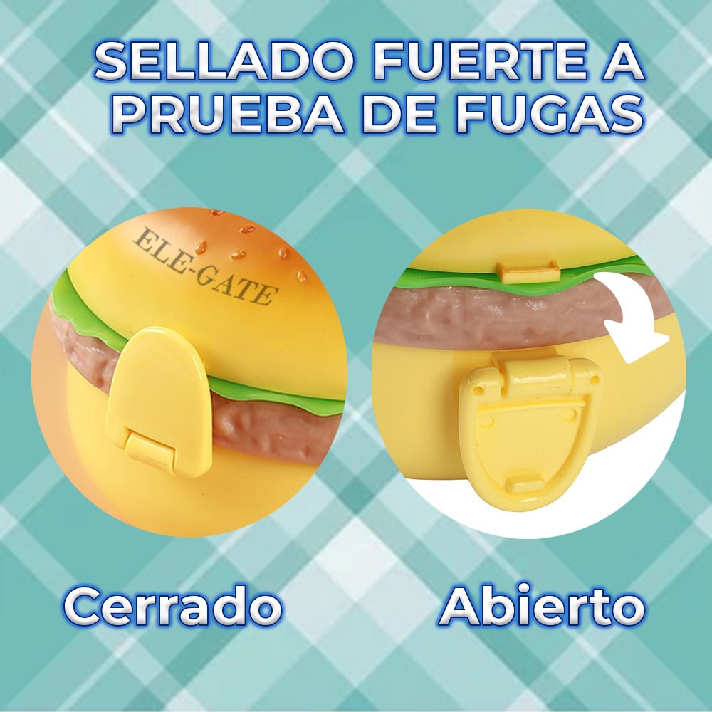Lonchera En Forma De Hamburguesa Con Cubierto - Image 3