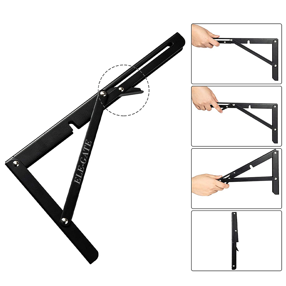 Soporte de Mensula Abatible Plegable de 40CM, 1 Par, Color Negro - Image 6