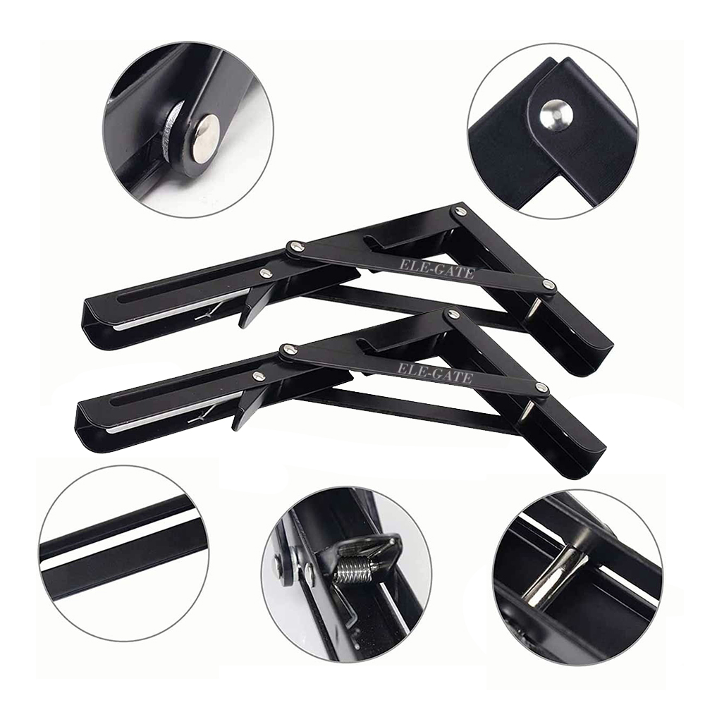 Soporte de Mensula Abatible Plegable de 40CM, 1 Par, Color Negro - Image 4