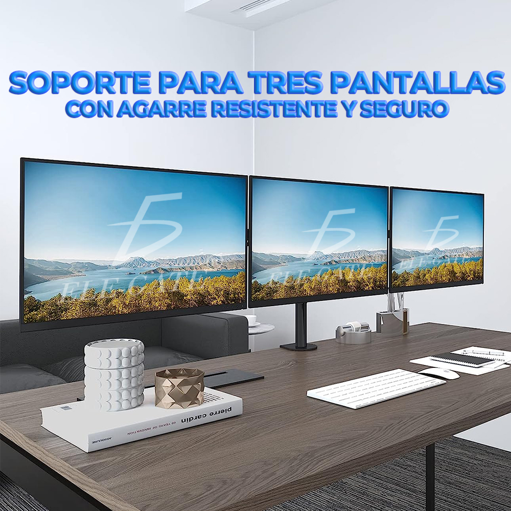 Soporte Triple para Monitores de 32 Pulgadas - Ergonomía Mejorada y Espacio Organizado - Image 4