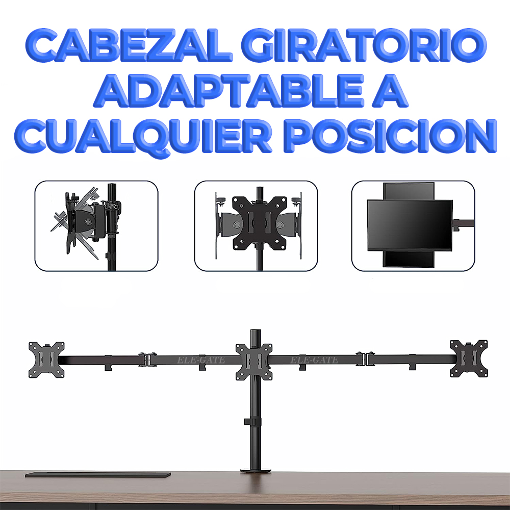 Soporte Triple para Monitores de 32 Pulgadas - Ergonomía Mejorada y Espacio Organizado - Image 5